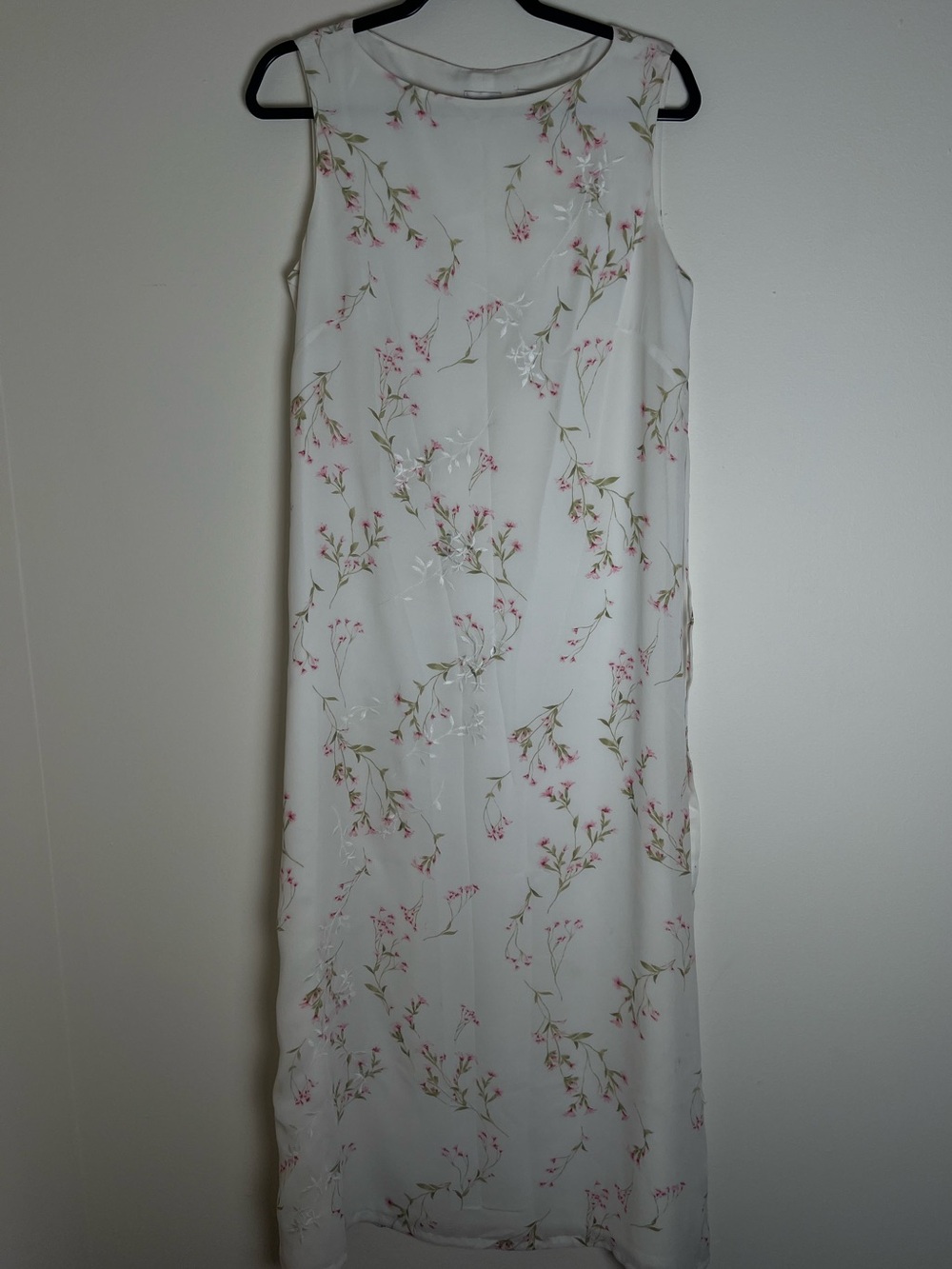 Emma James Cream Maxi Dress with Pink Floral Print